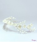 Corona de flores de porcelana para novia